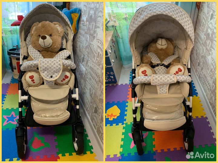 Коляска 2в1 S Indigo Mathis (эко-кожа) +автолюлька