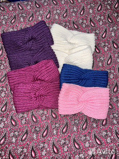 Повязка на голову вязаная