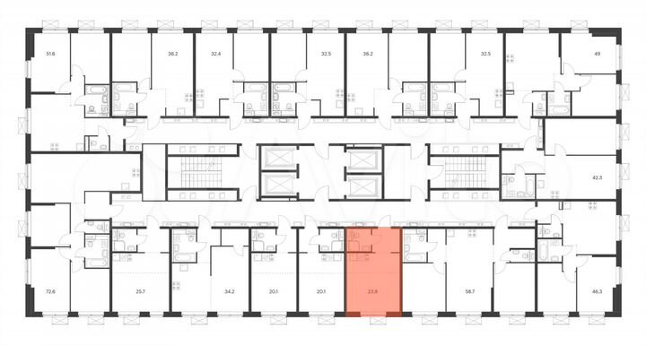 Квартира-студия, 23,8 м², 24/33 эт.