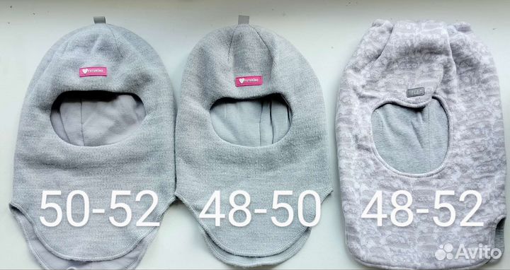 Шапка-шлем детская, размеры на фото