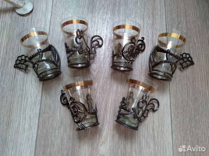 Рюмки СССР с подстаканниками, винтаж