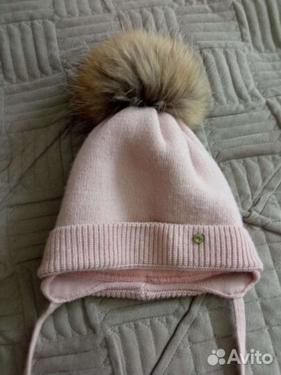 Шапка зимняя с натуральным помпоном