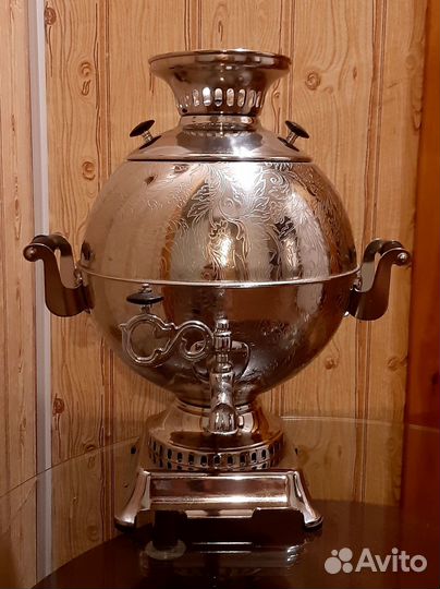 Электросамовар н/ж сталь СССР 5л с декором