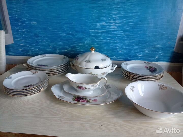 Сервиз столовый роза гдр