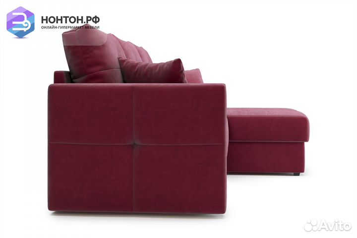 Диван угловой дельфин Вита бордовый