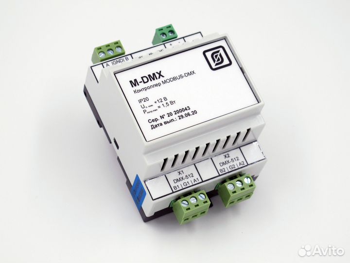 Контроллер M-DMX (ModBus-DMX512) на 2 канала