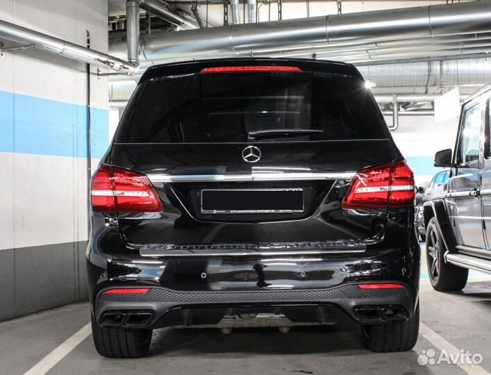 Mercedes Benz GLS X166 Задний диффузор 63 черный