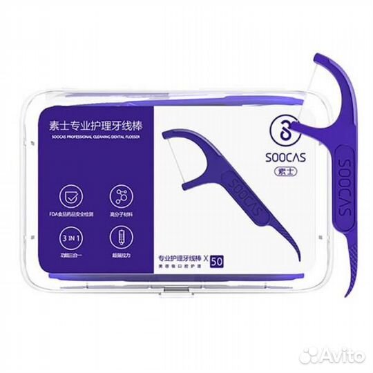 Зубная нить Xiaomi Soocas Floss Pick (50 шт)