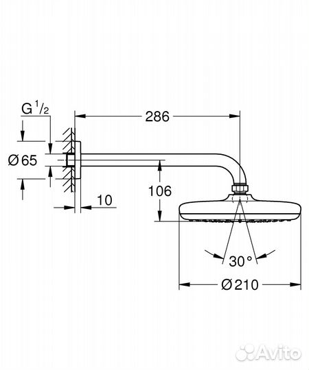 Grohe 26412000 Верхний душ