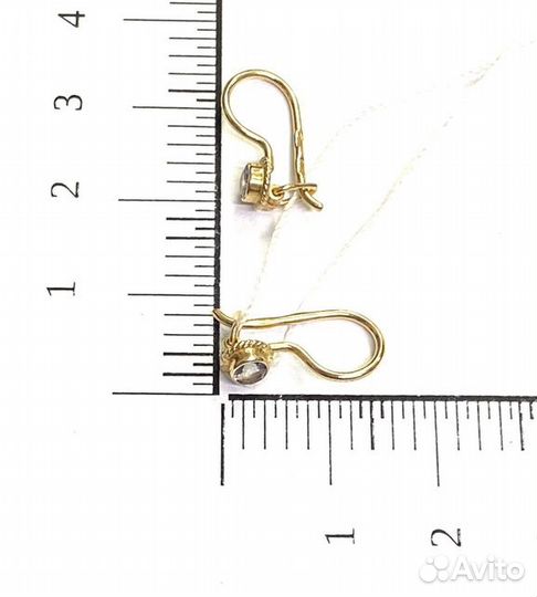 Золотые серьги с фианитом