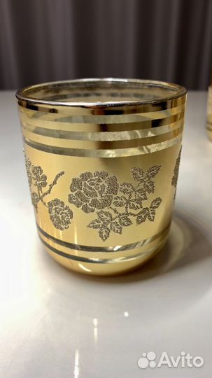 Стаканы. Бокалы позолоченые с серебрянным рисунком