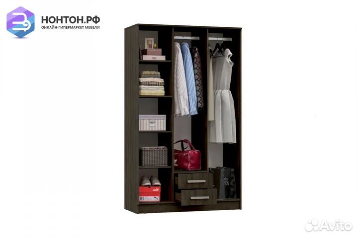 Шкаф Мартина 3-дверный белый / венге