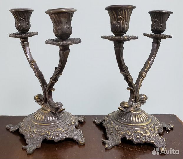 Подсвечники комнатные бронза 19 век Европа