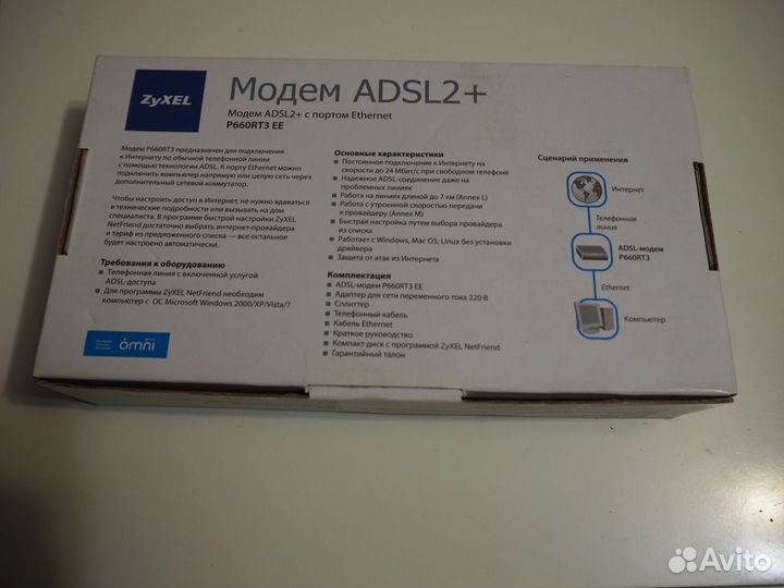 Маршрутизатор zyxel P660RT3 EE adsl2+