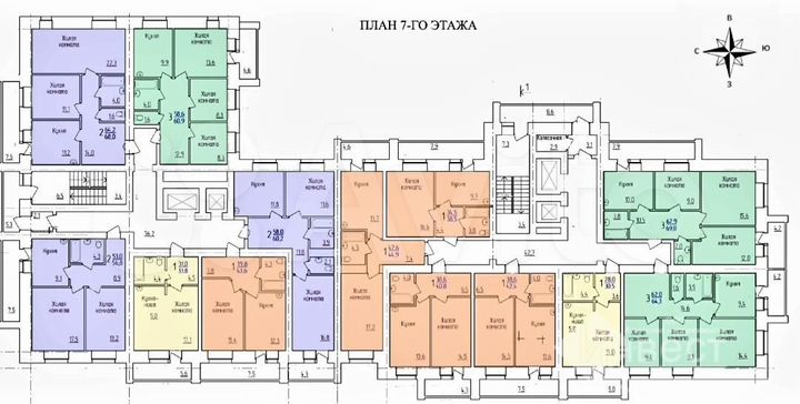 2-к. квартира, 56,8 м², 7/14 эт.