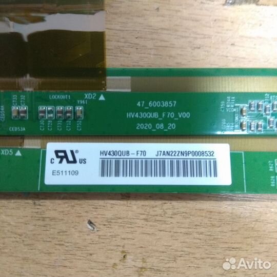 E362551 шлейф матрицы HV430QUB-F70 STV-43fdubk1R