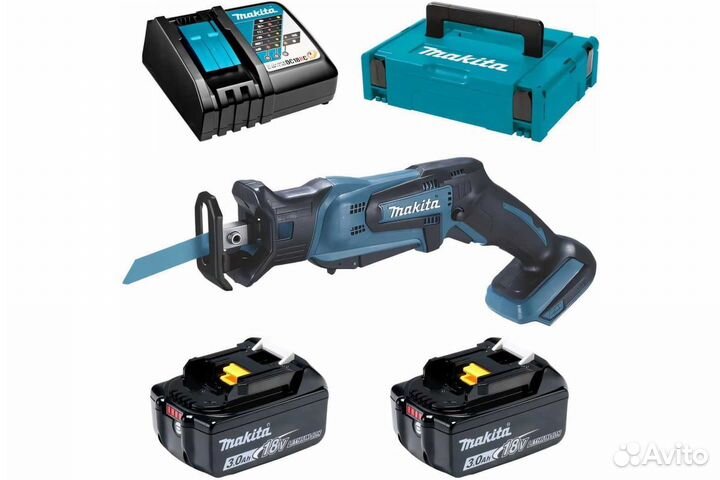 Сабельная пила Makita LXT 18В, ход 13мм DJR185RFE