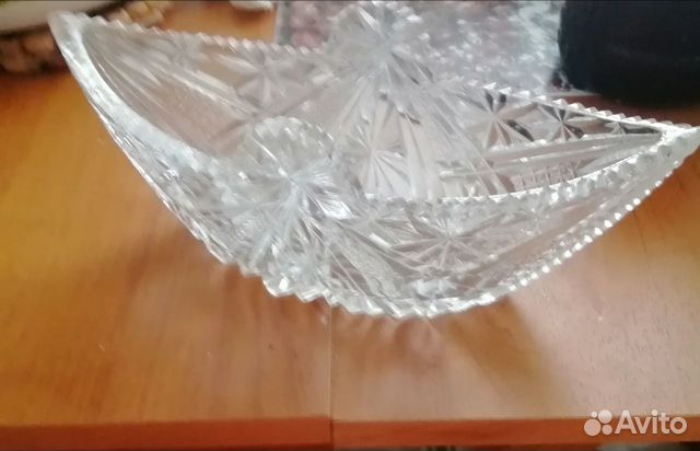 Конфетница-ладья хрустальная СССР