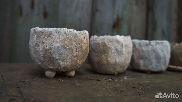 Горшочки цветочные из шамота 