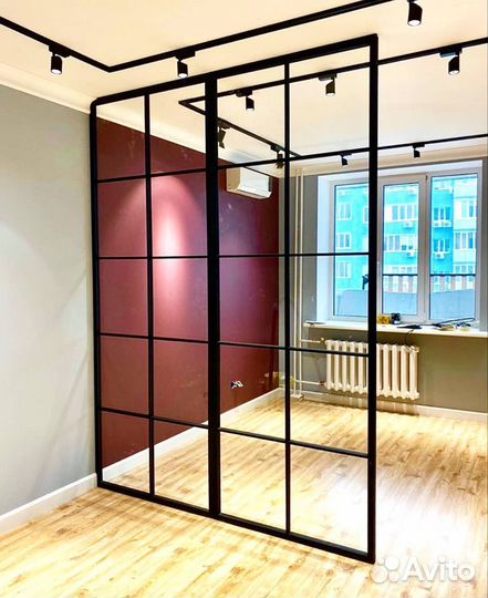 Стеклянные перегородки в стиле лофт