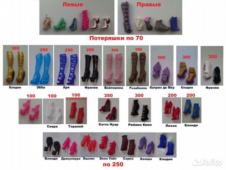Одежда,обувь,запчасти,куклы Монстер Хай и Эвер