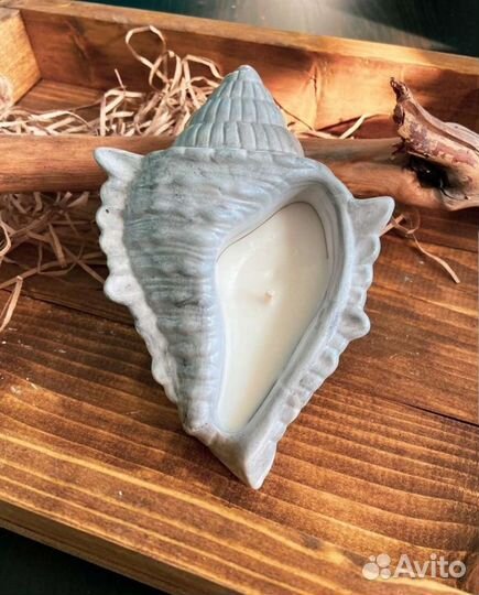 Свеча соевая в ракушке