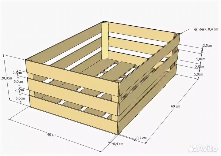 Деревянные ящики для овощей и фруктов