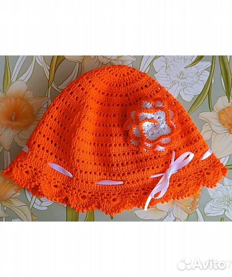 Вязанная панама для девочки
