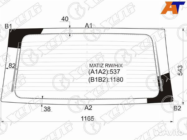 Стекло заднее daewoo matiz
