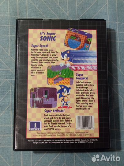 Картридж Sonic the Hedgehog (лицензия)