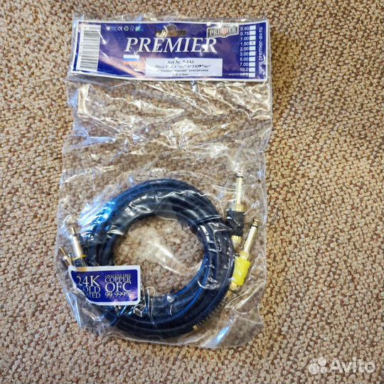 Шнур RCA -J 6.35 с позолоченными контактами