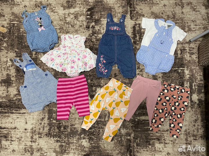 Детские вещи пакетом от 0 до 9 месяцев для девочки