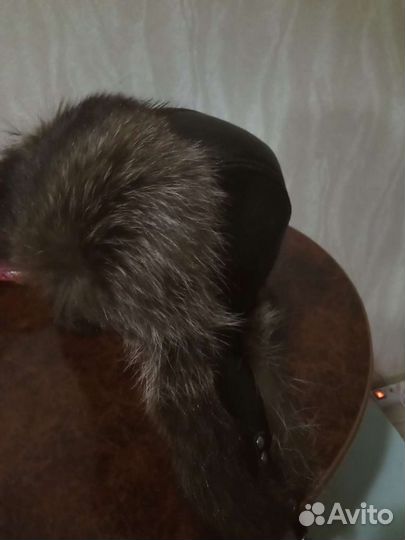 Шапка мужская, нат.кожа и мех