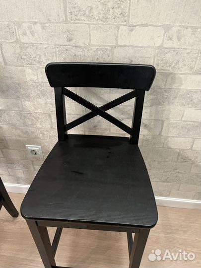 Ingolf Стул барный IKEA, коричнево-чёрный 63см