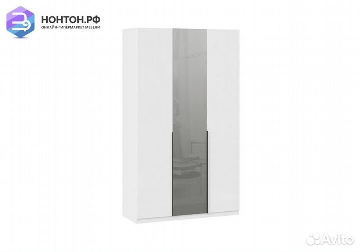 Шкаф комбинированный Тесса белый жемчуг / белый гл