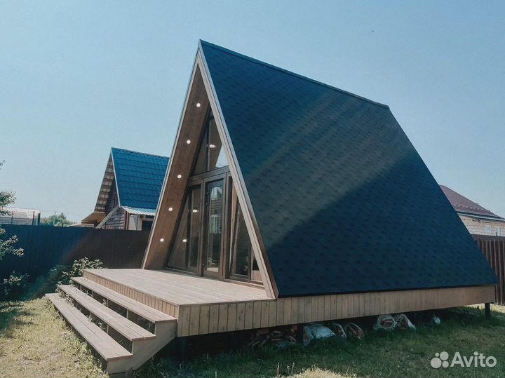 Баня a-frame 6х6 под ключ