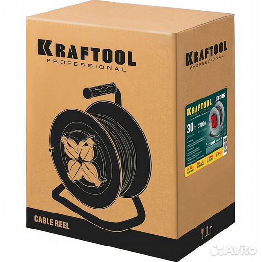 Удлинитель на стальной катушке kraftool (55085-30)