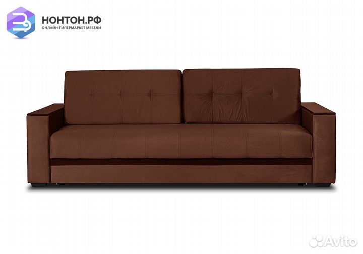 Диван еврокнижка Мадрид Lux темно-коричневый / кор