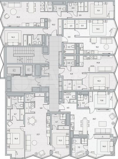 1-к. квартира, 43,7 м², 17/18 эт.