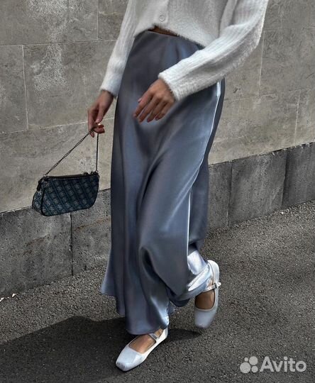 Юбка голубая