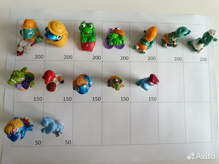Киндер-сюрприз Акулы, лягушата, драконы, крокодилы