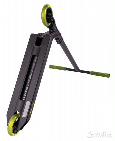 Самокат TechTeam Scout трюковый, черно-зеленый