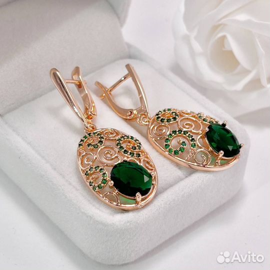 Серьги позолота