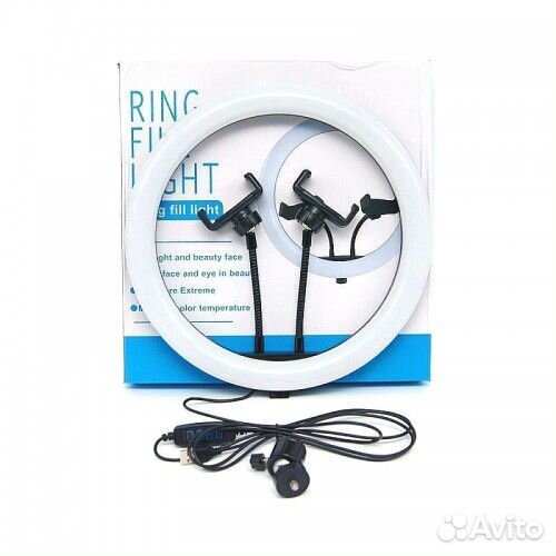 Кольцевая лампа 31 см с двумя держателями телефона