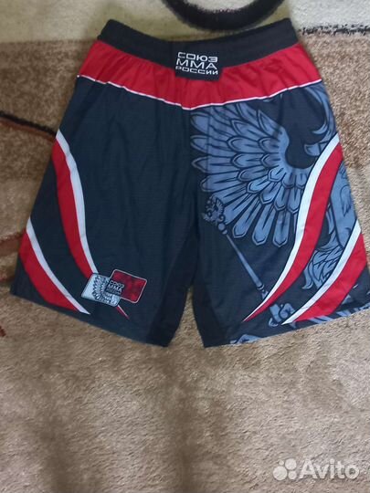 Рашгард и шорты союз мма россии красного цвета