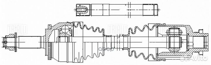 Привод mitsubishi lancer 01- перед.прав. CRA440