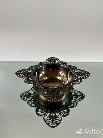 Конфетница икорница скань мельхиор СССР