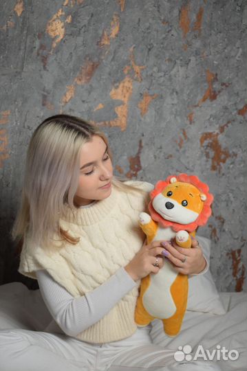 Игрушка мягкая детская Лев подушка