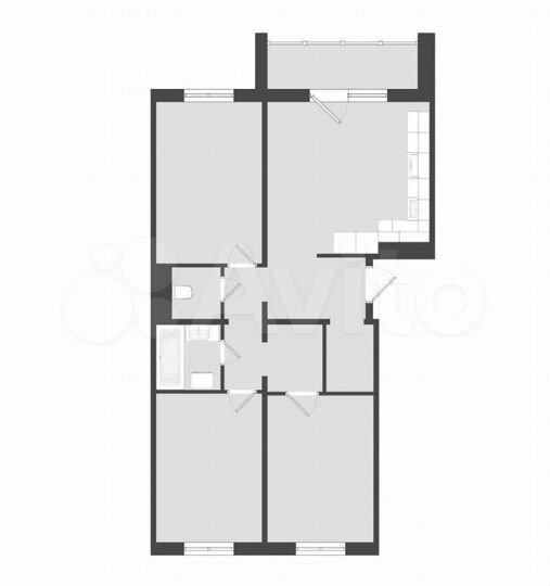 4-к. квартира, 71,6 м², 1/10 эт.