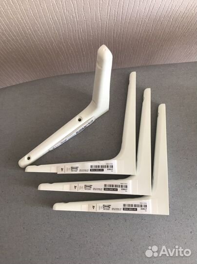 Кронштейн для полки белый 18см IKEA, набор 4 шт